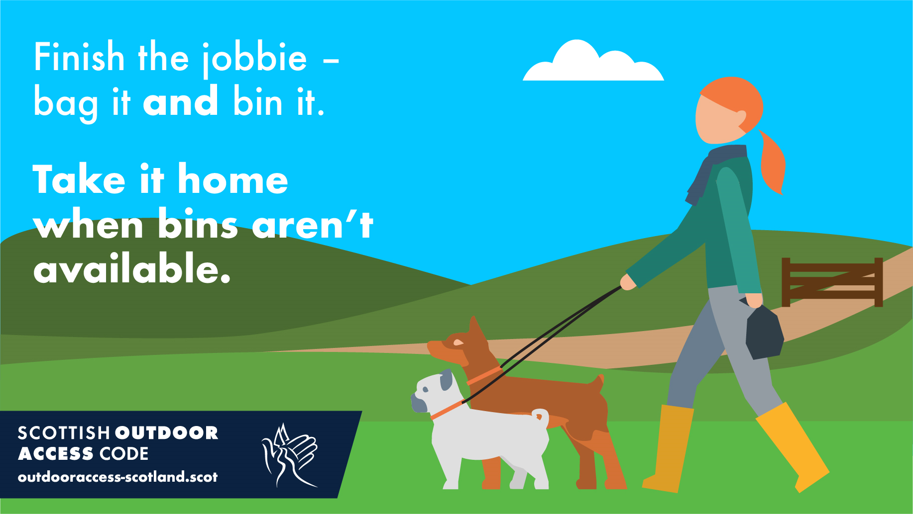 Responsible owner shop dog walking bag
